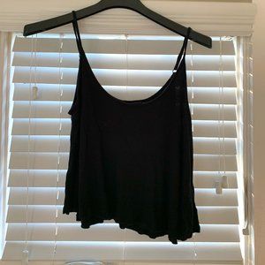 Black crop top tank